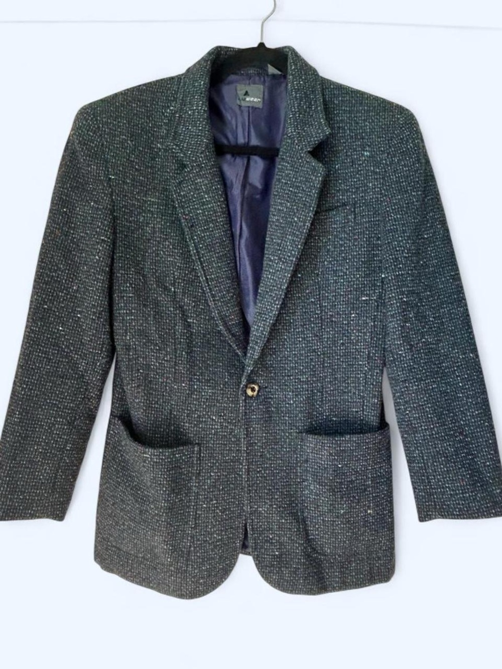 Vintage 90s Lizwear Multitone Confetti Tweed Blazer Jacket Size 4